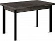 стол Милан-1 EVO 110х70 (+30+30) (ноги 9 чёрный) (серый камень)